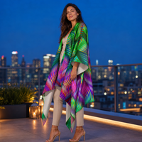 Twisted Draped Kimono lifestyle three-quarter front view