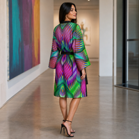 Twisted Peignoir Kimono — lifestyle three-quarter back