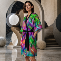 Twisted Kimono Robe lifestyle three-quarter front view