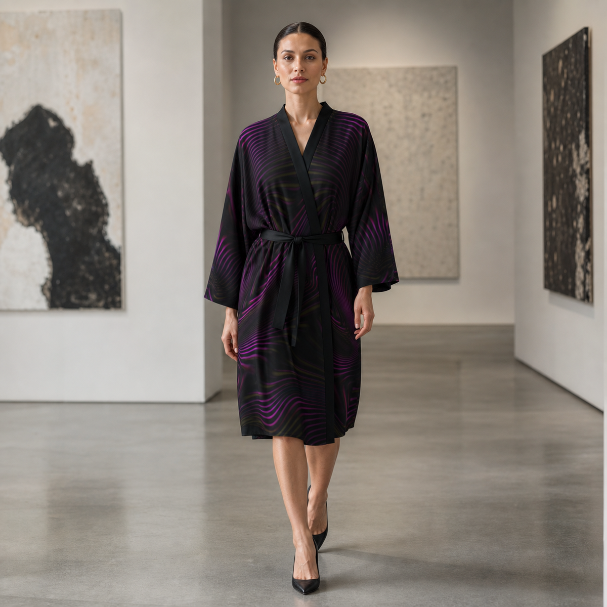 Velvet Dream Peignoir Kimono — lifestyle front