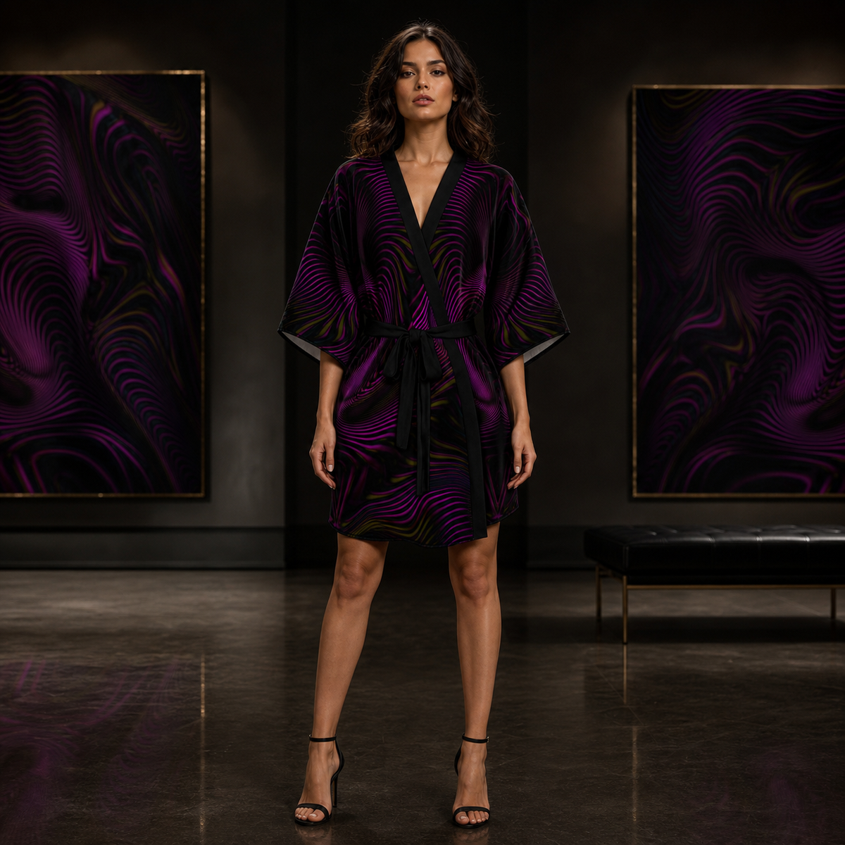 Velvet Dream Kimono Robe lifestyle front view
