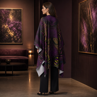 Velvet Flow Draped Kimono lifestyle three-quarter back view