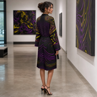 Velvet Flow Peignoir Kimono — lifestyle three-quarter back