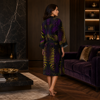 Velvet Flow Kimono Robe lifestyle three-quarter back view