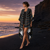 Waveform Draped Kimono lifestyle three-quarter front view