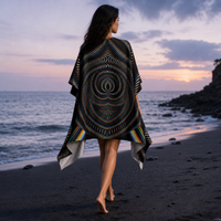 Waveform Draped Kimono lifestyle back view