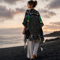 Waveform Draped Kimono lifestyle three-quarter back view