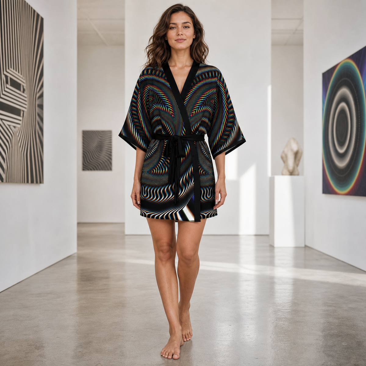 Waveform Kimono Robe lifestyle front view