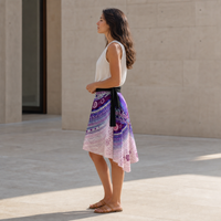 Ajna Third Eye Chakra Wrap Skirt — Wearer Left Profile Lifestyle