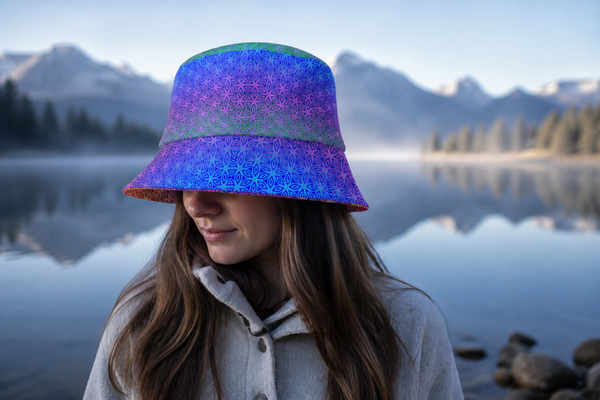 Aqua Line Spirit reversible bucket hat - worn city
