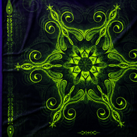 Vajra Guru Mandala — lime UV lifestyle detail