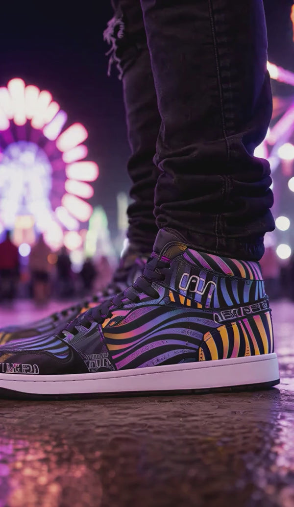 Xenowave Unisex High Top Canvas Shoes product video