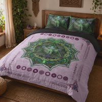 Heart Chakra Bedding Set, Green Mandala Duvet Cover Set, Spiritual Boho Bedroom Decor, Sacred Geometry Bedding, Anahata Chakra Decor