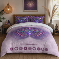 Ajna Chakra Bedding Set, Third Eye Duvet Cover Set, Purple Mandala Bedding, Spiritual Boho Bedroom Decor, Sacred Geometry Bedding