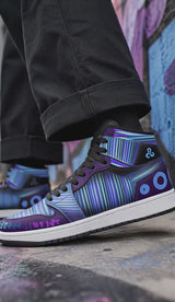 Xenomorph Psychedelic Purple Sneakers · Futuristic Streetwear Shoes · Festival & Rave Footwear · Wearable Art High-Tops product video