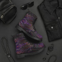 Shadow Work Geometric Combat Boots, Unisex Festival Shoes, Dark Streetwear