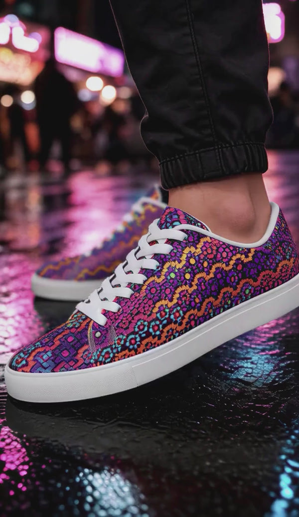Rainbow Healing Unisex Low Top Canvas Shoes product video