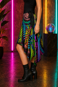 Primordial Presence Wrap Skirt lifestyle left-side view