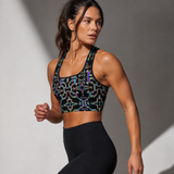 Prismatic Grid Sports Bra — lifestyle view 4: side movement lifestyle view
