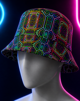 Prismatic Grid reversible bucket hat - close up