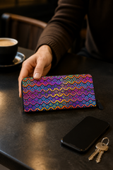 Rainbow Healing Leather Wallet — 02 table phone keys