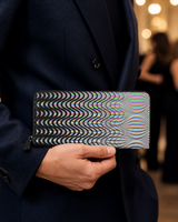 Shockwave Psychedelic Leather Zipper Wallet — approved lifestyle view 04 — 04-handheld-event