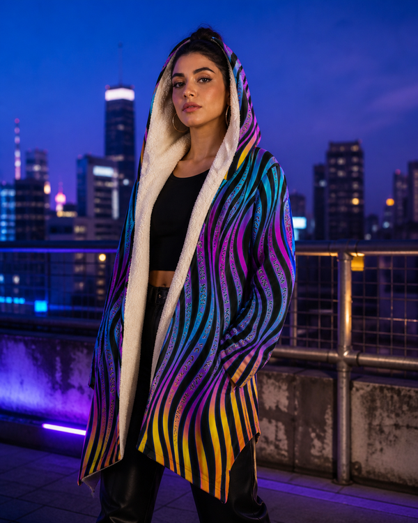 Xenowave Psychedelic Microfleece Cloak — approved lifestyle view 01 — 01-hero-candidate