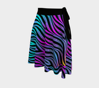 Xenowave Wrap Skirt, Cyber Waveform Art Skirt, Asymmetrical Festival Clothing, Alternative Cyber Fashion, Wearable Art