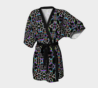 Prismatic Grid Kimono Robe