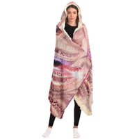 Wolfheart Hooded Blanket, Mystic Mask Sherpa Throw, Bohemian Ceremonial Gift, Pale Visionary Spiritual Blanket