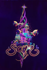 UV Active NEON Canvas Backdrop - Soma 57 x 40 cm