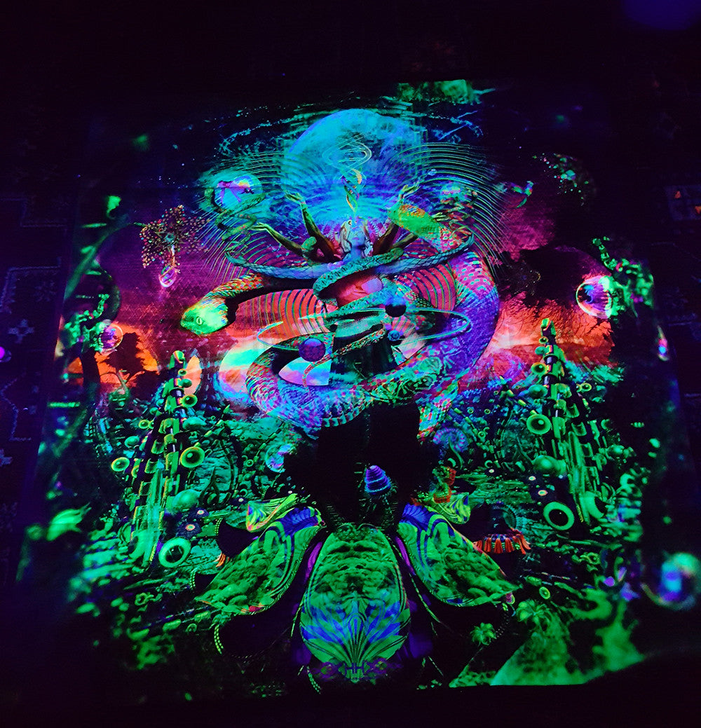 UV Active NEON Canvas Backdrop - Venus Exalted 144 x 130 cm