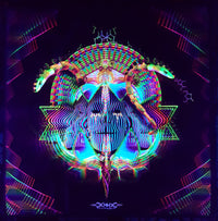 UV Active NEON Canvas Backdrop - Rubix Harlequin 44 x 44 cm