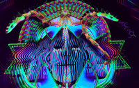 UV Active NEON Canvas Backdrop - Rubix Harlequin 44 x 44 cm