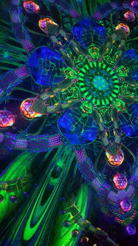 UV Active NEON Canvas Backdrop -Spagyric Spirit 66 x 66 cm