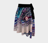 Vishuddha Throat Chakra Wrap Skirt, Throat Chakra Sacred Geometry Festival Skirt, Asymmetrical Wearable Art, Expressive Festival Fashion