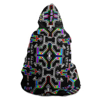 Prismatic Grid Hooded Blanket