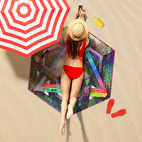 Prismatic Equation Freeform Beach Towel