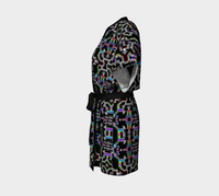 Prismatic Grid Kimono Robe