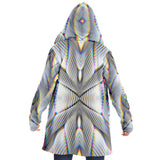 Stoned Micro Fleece Cloak, Hooded Wearable Art, Psychedelic Festival Layer — front — hood lowered