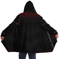 Singular Sight Cloak Micro Fleece Cloak, Hooded Wearable Art, Psychedelic Festival Layer — back — hood raised