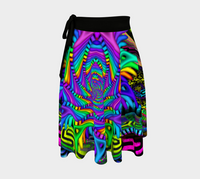 Primordial Wrap Skirt, Neon Organic Geometry Skirt, Asymmetrical Festival Clothing, Visionary Rave Fashion, Wearable Art