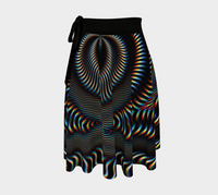Waveform Wrap Skirt, Psychedelic Optical Art Skirt, Asymmetrical Festival Clothing, Alternative Cyber Fashion, Wearable Art