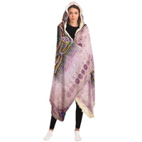 Svadhisthana Sacral Chakra Hooded Blanket, Orange Portal Mandala Sherpa Throw, Meditation Gift, Sacred Geometry Blanket