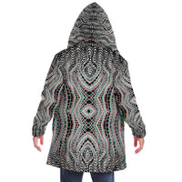 Organix Micro Fleece Cloak, Hooded Wearable Art, Psychedelic Festival Layer — back spread — hood raised