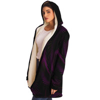 Velvet Dream Micro Fleece Cloak, Hooded Wearable Art, Psychedelic Festival Layer — back — hood raised