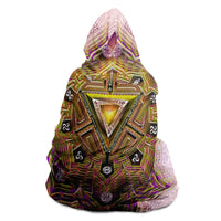 Manipura Solar Plexus Chakra Hooded Blanket, Sherpa Fleece Wearable Throw, Boho Mandala Meditation Gift, Spiritual Home Decor