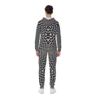 Chromadelic, Men’s Hooded Jumpsuit, Festival Onesie, Wearable Art