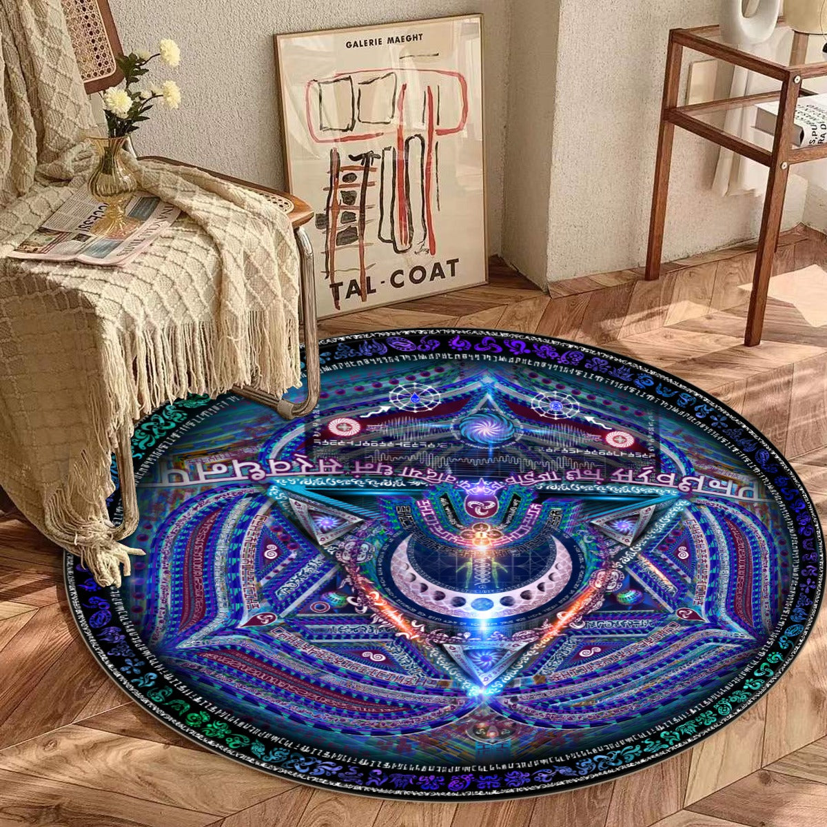 Vishuddha Circular Rug | Throat Chakra