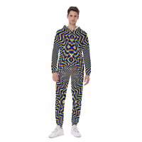 Chromadelic, Men’s Hooded Jumpsuit, Festival Onesie, Wearable Art